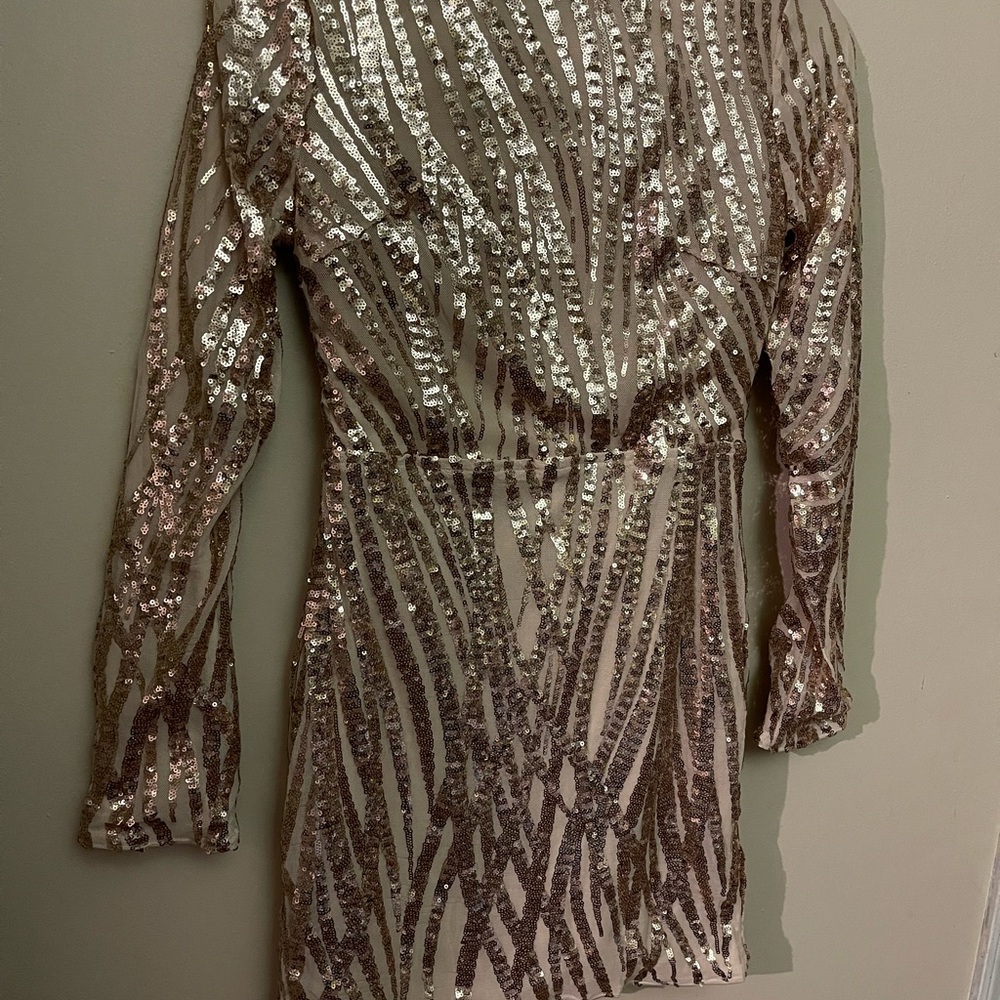 Sequin Long Sleeve Dress
